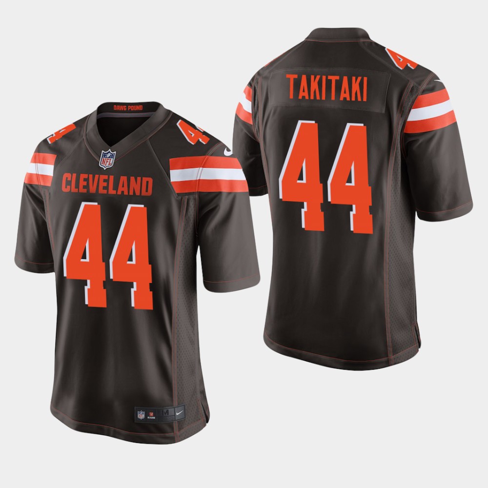 Men's Cleveland Browns #44 Sione Takitaki Brown NFL Game Jersey [NikeNFL-Brown ...